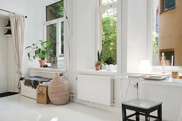 Skandynawskie wyposażenie domu parapet do biura domowego rośliny doniczkowe