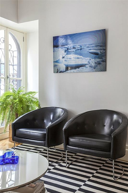 design salon cuir fauteuil plantes