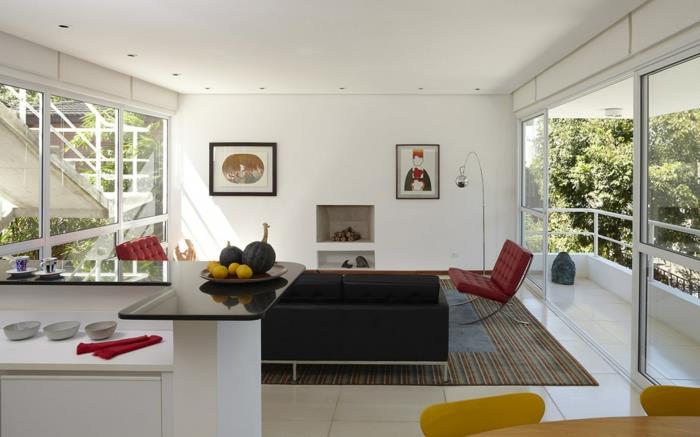 décoration de salon étagères meubles en cuir design d'intérieur moderne