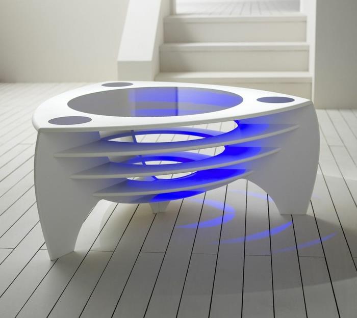 stół do salonu futurystyczny stolik kawowy oświetlenie led yupiu