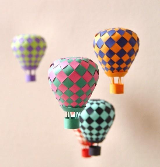 zrobić piękne balony na ogrzane powietrze z kolorowego papieru