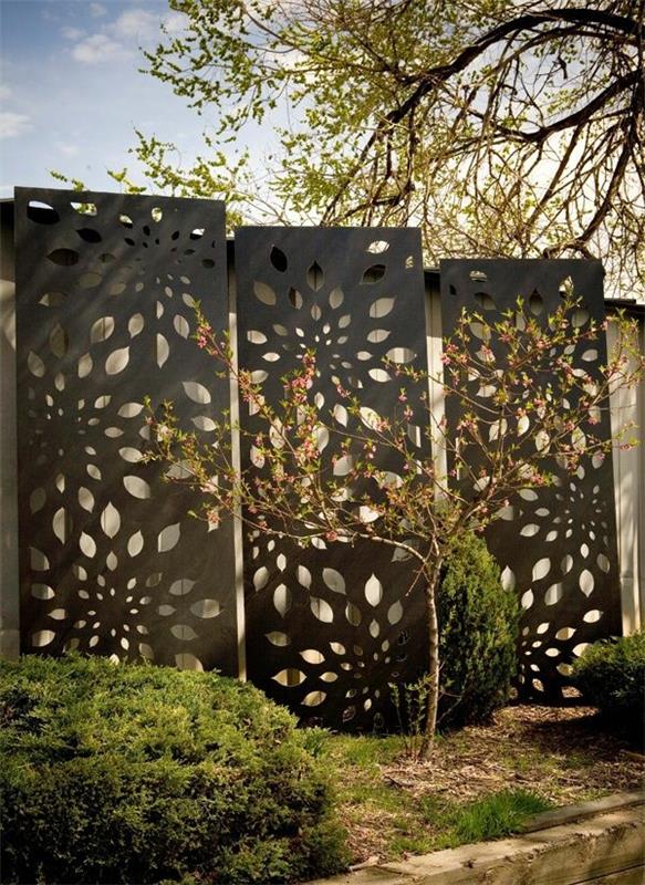 écran de confidentialité de conception de jardin en métal de clôture