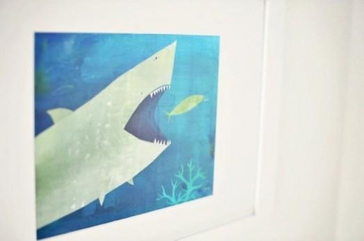 rysunek pomysł na rekina dekoracja wnętrza przedszkola