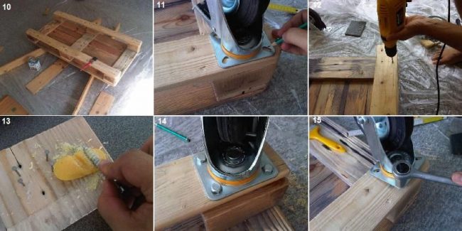 Инструкции за снимки за изработка на масичка за кафе от палети