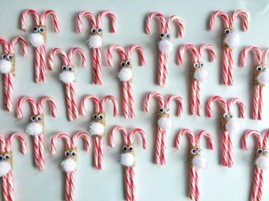 faire des cannes de bonbon décoration renne drôle